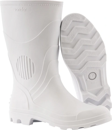 Bota pvc 37/38 cano médio sem forro branco ca3151 - Vonder