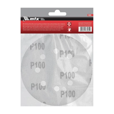 Disco De Lixa Com Velcro Perfurado Grão 100 125 Mm 5 Peças Mtx