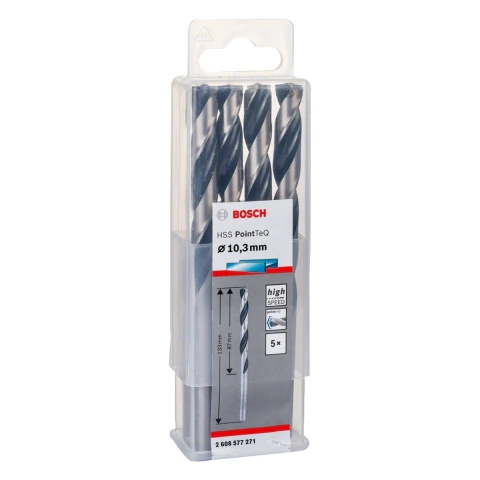 Broca Metal Bosch Aço Rápido Hss-Pointteq 10,3mm 5 Peças