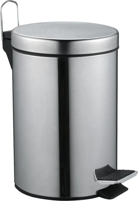 Lixeira Redonda 5 Litros Inox Cinza Vonder