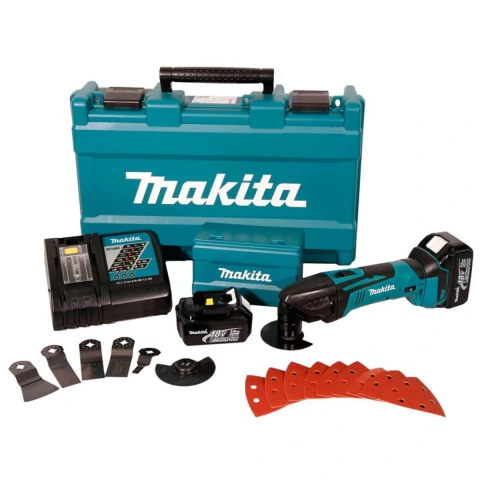 Multiferramenta Corte Lixar Desbastar Com 2 Baterias Carregador Maleta Acessórios DTM50RFEX2 Makita