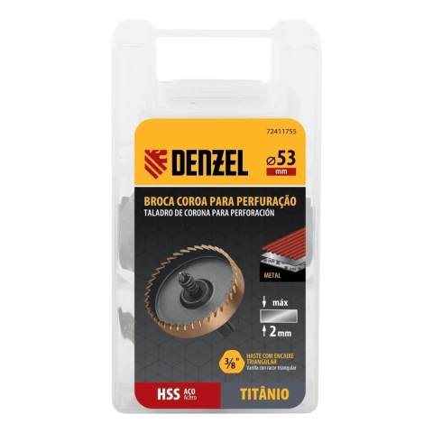 Serra Copo Para Metal 53 mm Com Revestimento De Nitreto De Titânio 1 Peça Denzel