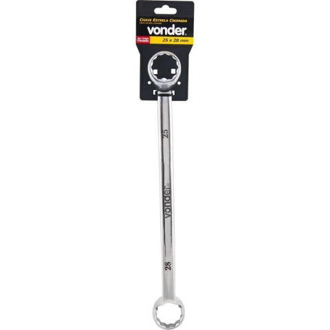 Chave estrela 08x09mm cromo vanádio cromada cartela Vonder