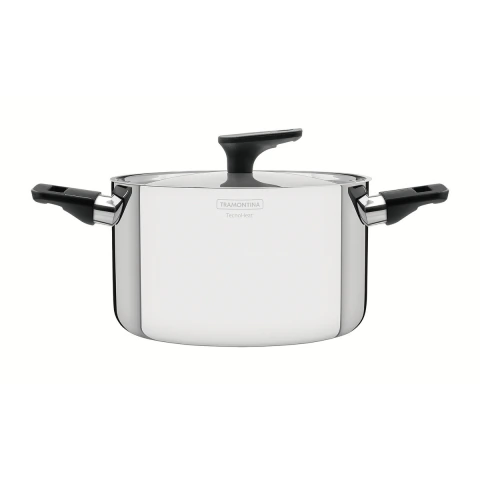 Caçarola Tramontina Grano Baquelite Aço Inox Fundo Triplo 20 cm 3,8 L Com Tampa Indução