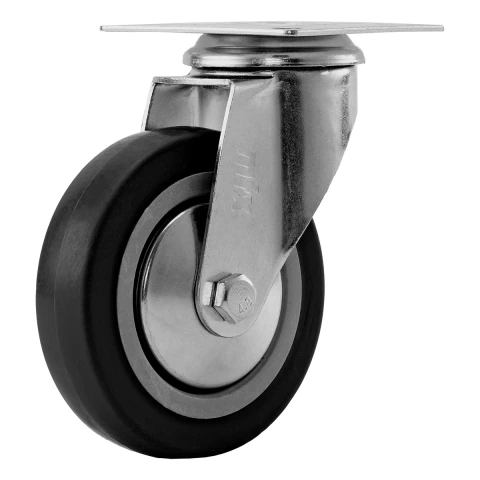 Rodízio Borracha Pvc Giratório Sem Freio 4'' 100mm 55kg Mtx