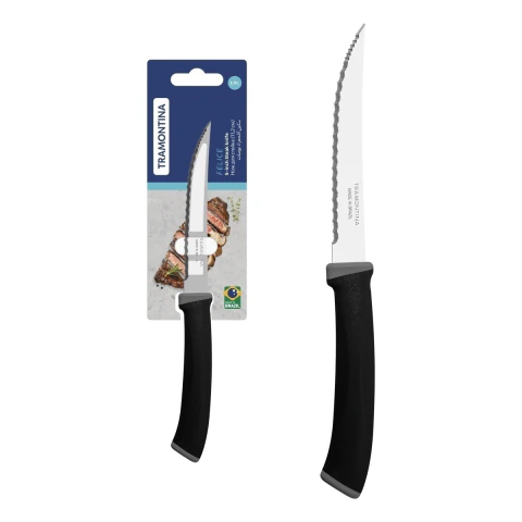 Faca Para Churrasco Tramontina Felice 5 Polegadas Aço Inox Fio Microsserrilhado Cabo Polipropileno