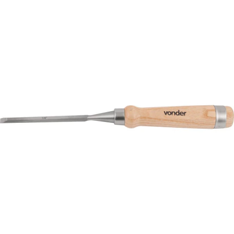 Formão Chanfrado com Cabo em Madeira 1/4" Vonder