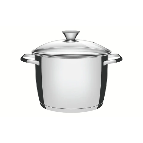 Caldeirão Tramontina Allegra Aço Inox Fundo Triplo 24 Cm 7 5 Litros Com Tampa De Vidro Indução