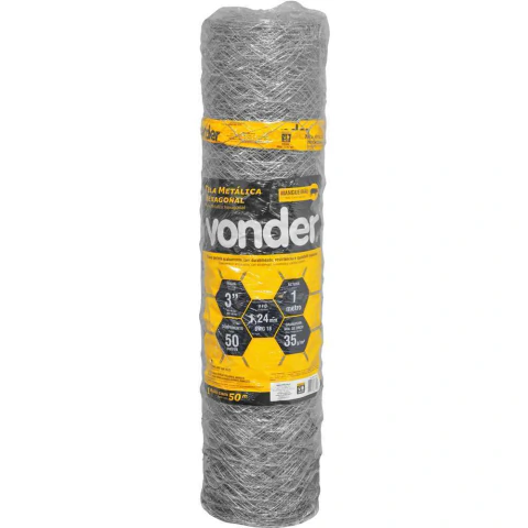 Tela Hexagonal Mangueirão 3''x18x1,0x50M Vonder Aço Galvanizado 16Kg