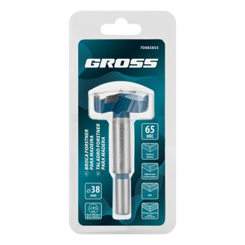 Broca Fresa Forstner Para Madeira 38mm Haste Cilíndrica