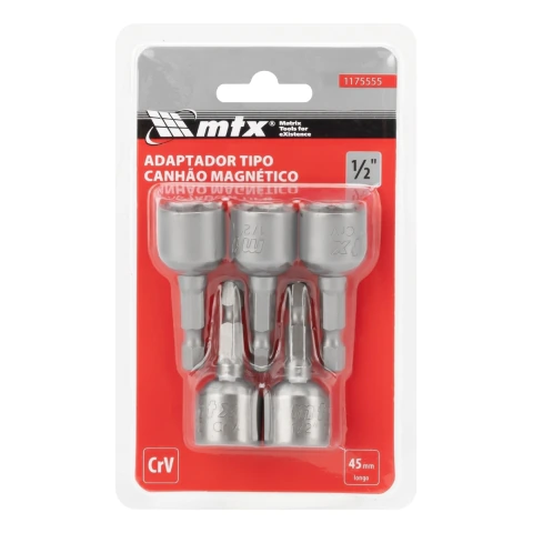 Soquete Magnético 1/2 Pol 45mm 5 Peças MTX 1175555
