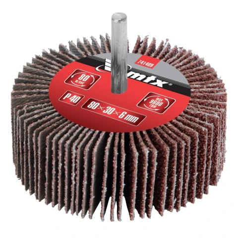 Roda De Lixa Com Haste Para Furadeira 80 X 30 X 6 Mm Grão 40 1 Peça Mtx