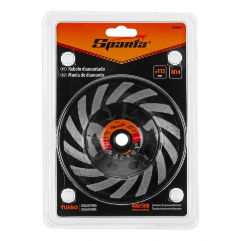 Rebolo Diamantado Turbo Segmentado M14 115mm Sparta Corte Profissional
