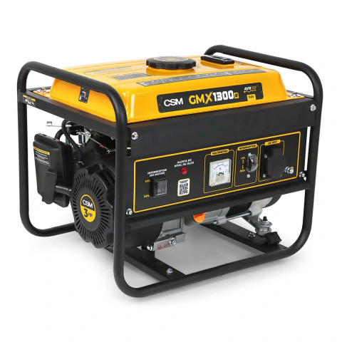 Gerador De Energia Portátil 1.3 kVA 110V 3 HP Gasolina 6 L GMX1300R Com Voltímetro E AVR CSM