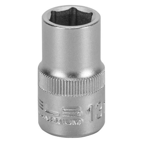 Soquete Sextavado 1/2' 13mm CrV Stels 1381355 Encaixe 1/2''