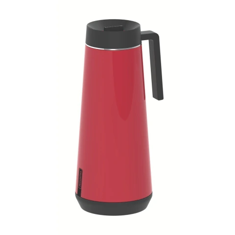 Bule Térmico Tramontina Exata 1 L Aço Inox Vermelho Corta-Pingos