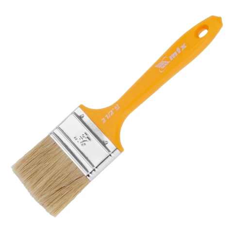 Trincha Pincel 2 1/2 Polegadas Para Verniz Cerdas Brancas Cabo De Plástico Mtx