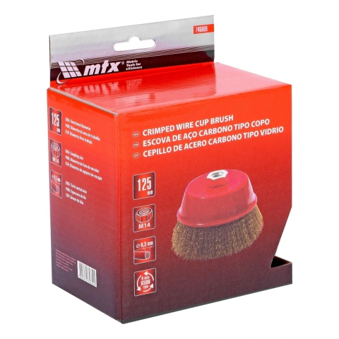 Escova Tipo Copo Latonada M14 125mm Limpeza Metal MTX