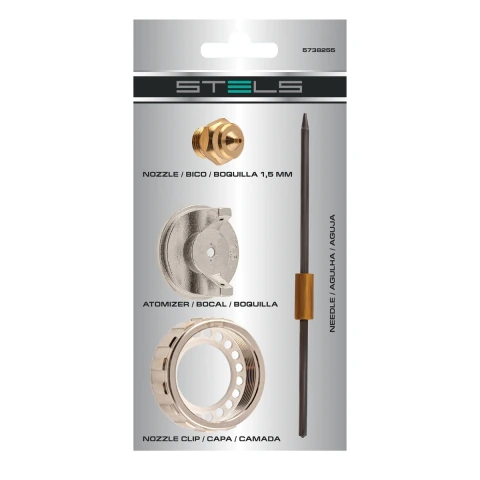 Kit Reparo Para Pistola De Pintura Bico 1,5 mm 4 Peças Stels Latão