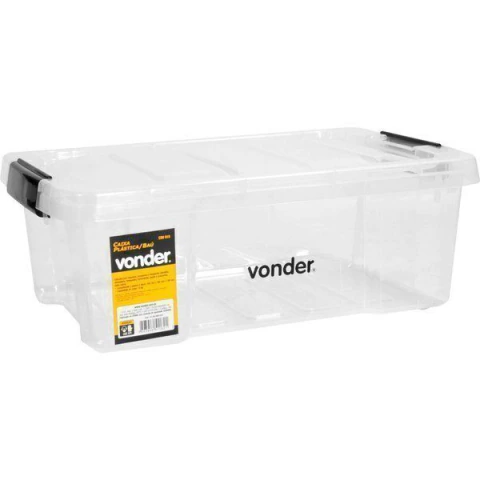 Caixa plástica ferram baú 440x285x160mm transp Vonder