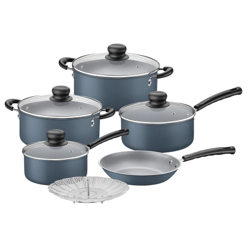 Jogo De Panelas 6 Peças Tramontina Versalhes Alumínio Antiaderente Starflon Max Azul 1.6 Mm