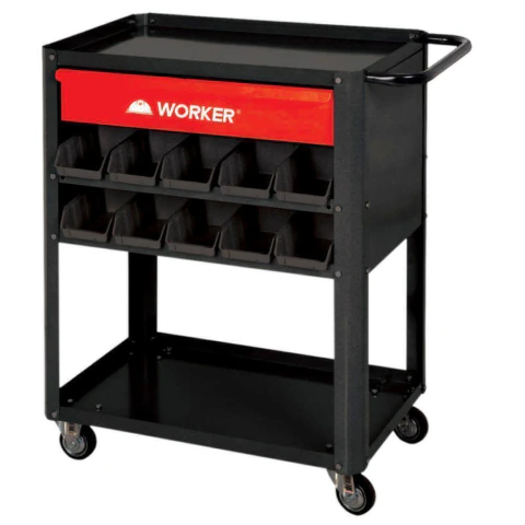 Carro Para Ferramentas Desmontável 80kg 2 Bandejas 1 Gaveta Worker