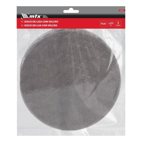 Disco de Lixa Telado Grão 320 Diâmetro 225mm 5 Peças
