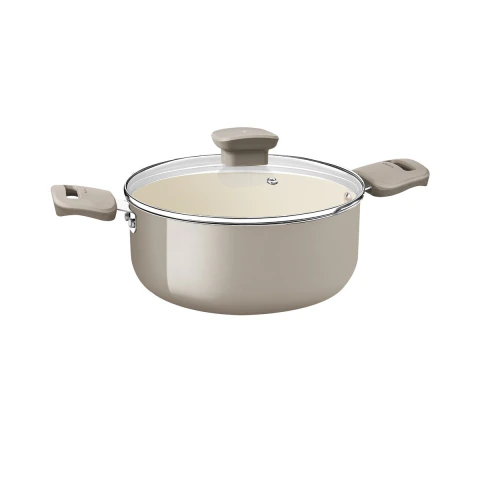 Caçarola Tramontina Veronese 22 Cm 3,6 L Alumínio Reciclado Revestimento Cerâmico Bege Mineral