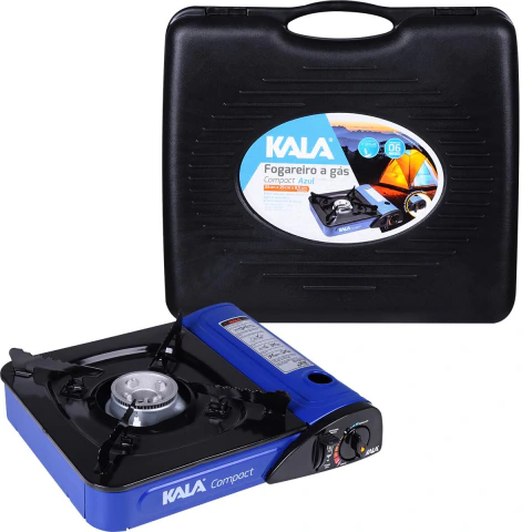 Fogareiro Portátil a Gás Compacto Azul 200g para Camping Kala