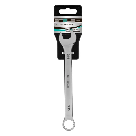 Chave Combinada 9/16 Polegadas Aço Cromo Vanádio 45 HRC Stels 1463555