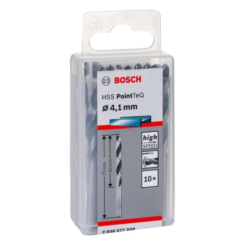 Broca Metal Bosch Aço Rápido Hss-Pointteq 4,1mm 10 Peças