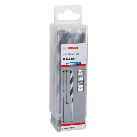 Broca Metal Bosch Aço Rápido Hss-Pointteq 8,1mm 10 Peças