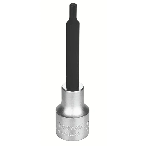 Soquete Ribe Longo 5mm 1/2'' Aço Cromo Vanádio Cromado Ponteira S2 Inox Tramontina PRO