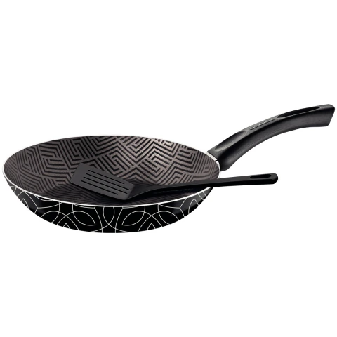Frigideira Tramontina Paris 30 cm 2,5 L Com Espátula Antiaderente Starflon Max Preto