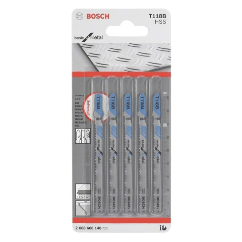 Lâmina Serra Tico Tico Bosch T118B Basic For Metal 5 Peças