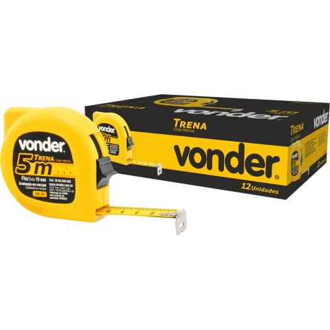 Trena Curta de Aço 5 M x 19 mm Caixa com 12 Vonder