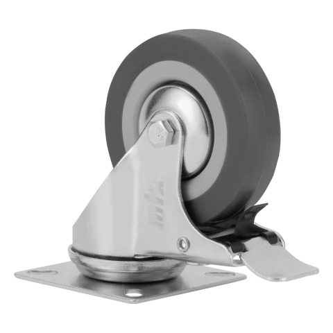 Rodízio Borracha 75mm 45kg Com Freio MTX 6872055