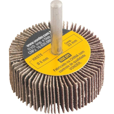 Roda lixa minikontour 50x20mm g80 haste 6mm Vonder