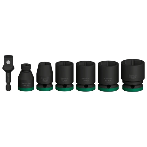 Jogo De Soquetes Bosch Pro Impact Curto Encaixe 1/2'' 7Un