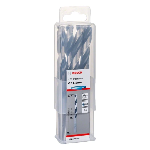 Broca Metal Bosch Aço Rápido Hss-Pointteq 11,1mm 5 Peças