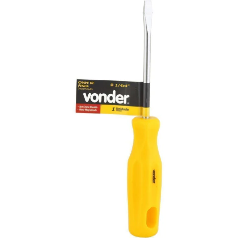 Chave fenda 1/4x4" cromo vanádio Vonder