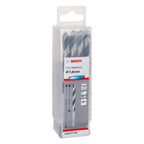 Broca Metal Bosch Aço Rápido Hss-Pointteq 7,8mm 10 Peças