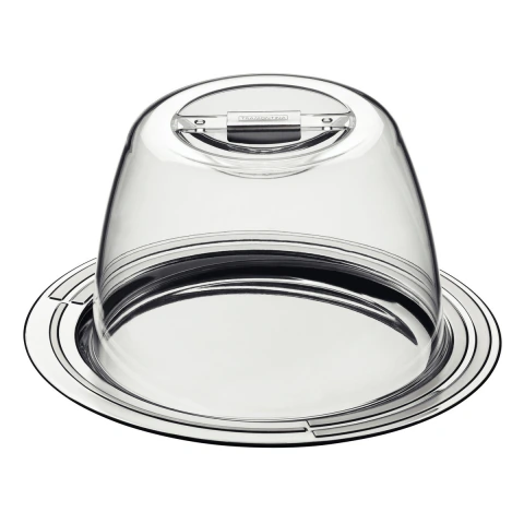 Porta Queijo Tramontina Ciclo Em Aço Inox 20 cm Com Tampa Poliestireno De Alta Resistência Elegante