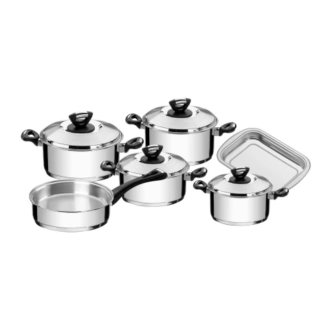 Jogo De Panelas Tramontina Solar Baquelite Aço Inox Fundo Triplo 6 Peças Indução