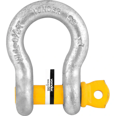 Manilha p/ cabo de aço 1/4" curva pesado galv Vonder Plus