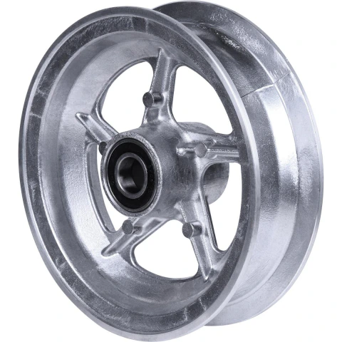 Aro Alumínio 8'' 5 Raios 380Kg Carga Máxima Rolamento 6205 Furo 25mm Worker