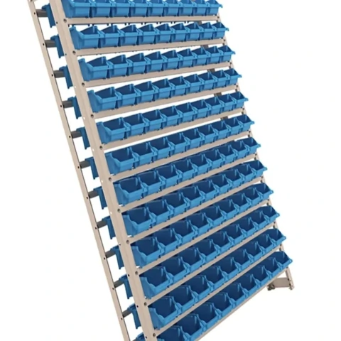 Estante Gaveteiro Metálica N3 150x101,5x18,5Cm 108 Peças 108/3 Azul Worker