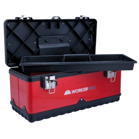 Caixa Metálica Para Ferramentas Baú 20'' Com Bandeja Worker - 500x245x225mm