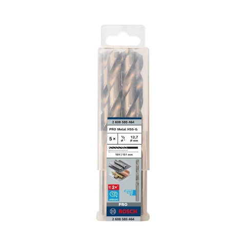 Broca Para Metal Bosch Pro Metal Hss-G 1/2'' 5Un