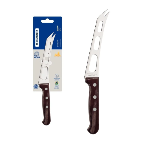 Faca Para Queijo Tramontina Polywood Aço Inox Cabo Madeira Tratada 6 Polegadas Profissional